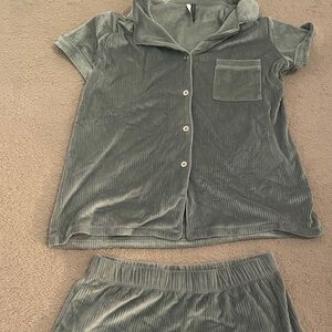 Jaclyn Intimates Cozy Loungewear Pajama Set in Sage Green